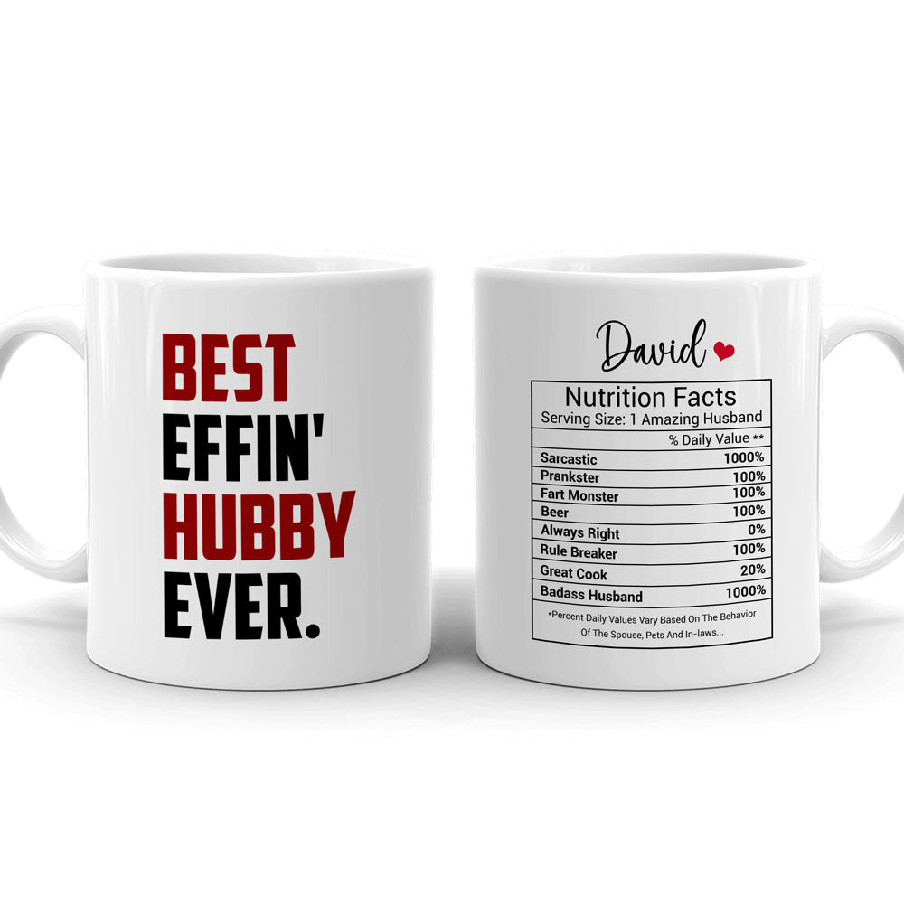 Wife Husband Couple Best Hubby Funny Personalized Mug