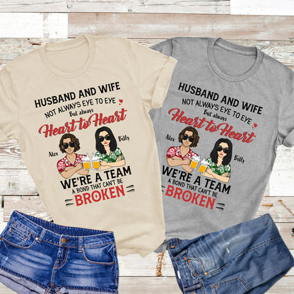 Wife Husband Couple Heart To Heart Meaningful Personalized Shirt