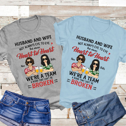 Wife Husband Couple Heart To Heart Meaningful Personalized Shirt