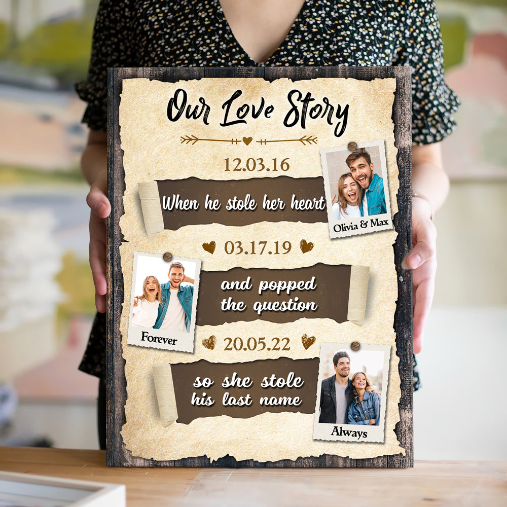 Wife Husband Couple Story Anniversary Meaningful Personalized Canvas