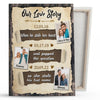 Wife Husband Couple Story Anniversary Meaningful Personalized Canvas
