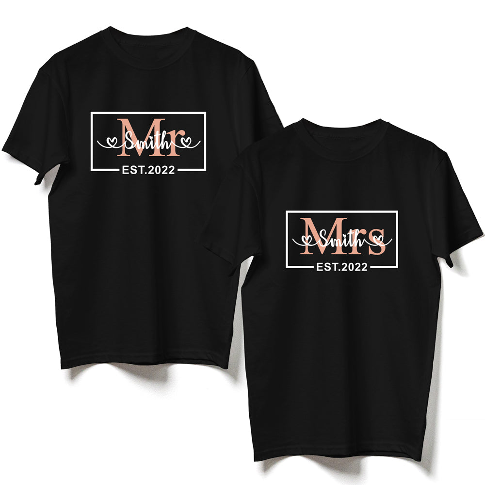 Wife Husband Couple Mr Mrs Funny Personalized Matching Shirt