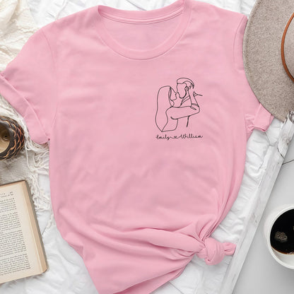 Wife Husband Couple Portrait Anniversary Personalized Shirt - Family Panda