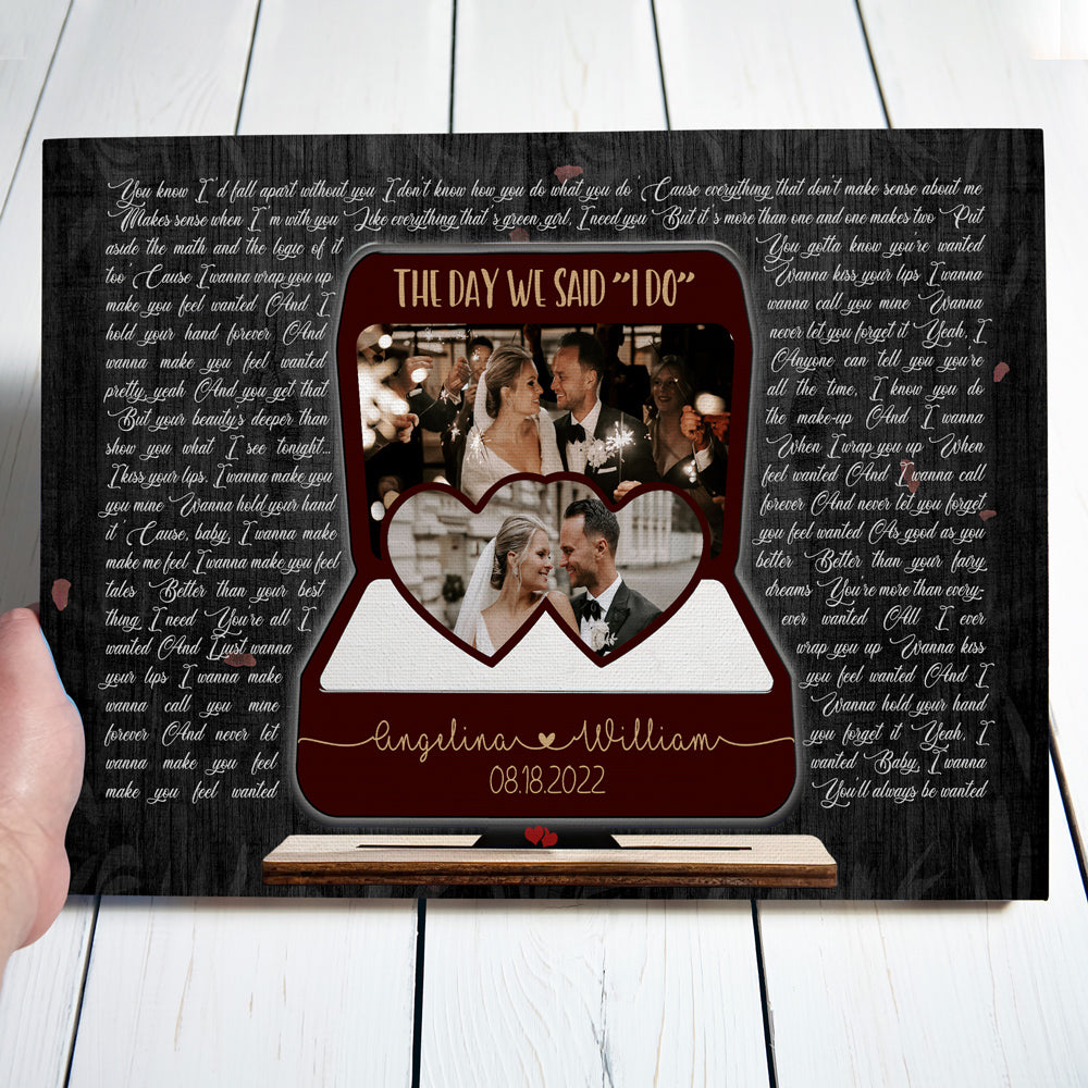 Song Lyric Wedding Anniversary Couple Engaged Personalized Canvas