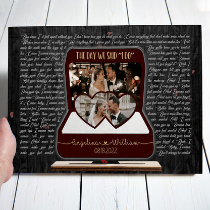 Song Lyric Wedding Anniversary Couple Engaged Personalized Canvas