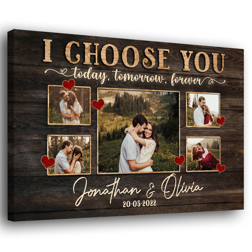 Wife Husband I Choose You Forever Anniversary Personalized Canvas