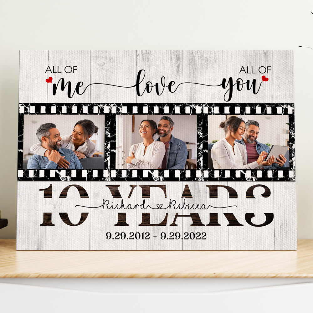 Wife Husband Love All 1st Anniversary Meaningful Personalized Canvas