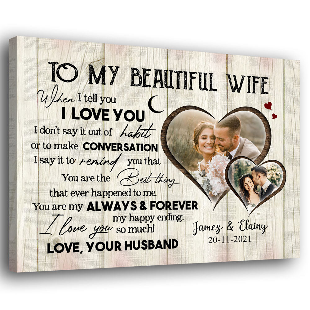 Wife Husband My Always & Forever Anniversary Personalized Canvas