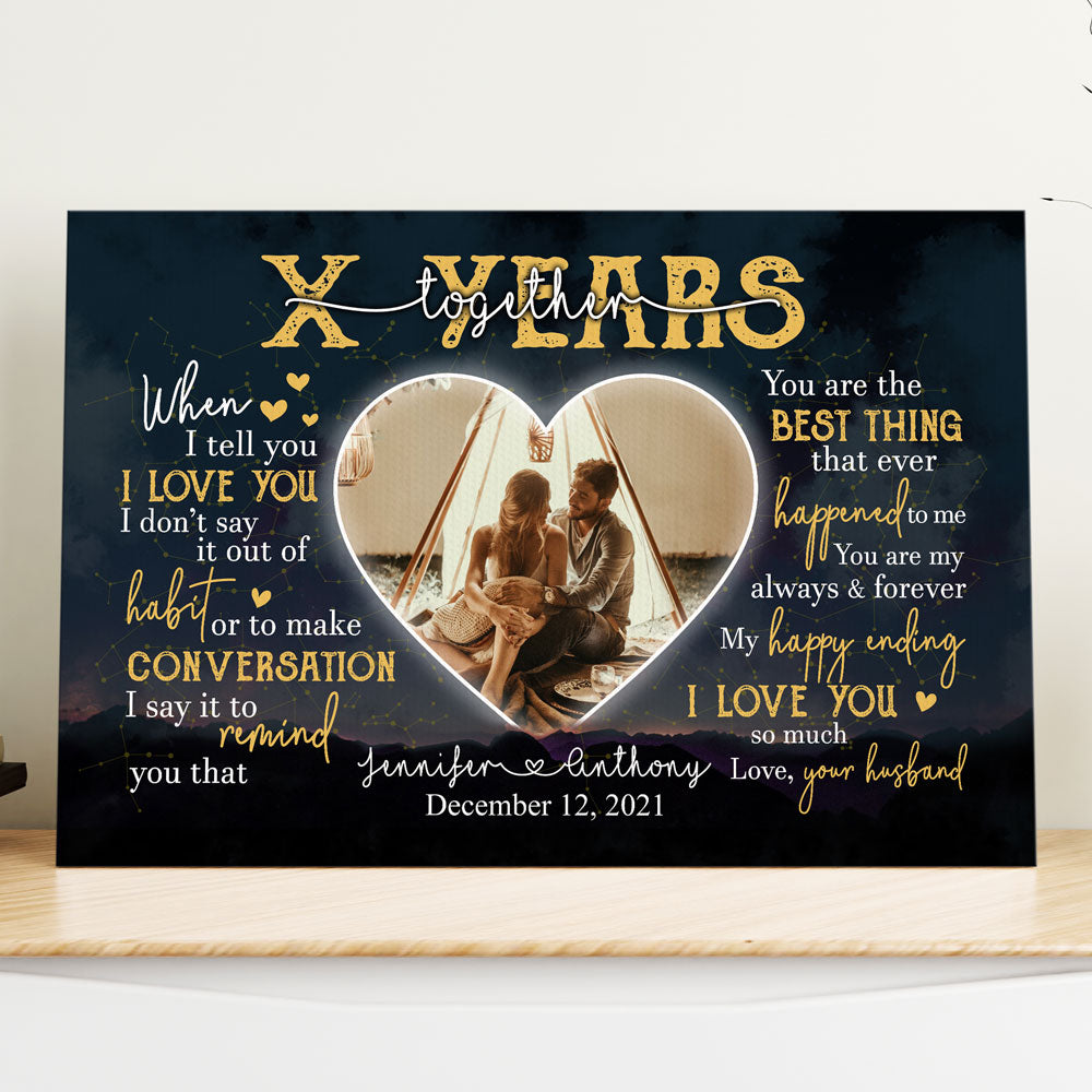 Wife Husband Wedding Anniversary When I Love You Personalized Canvas