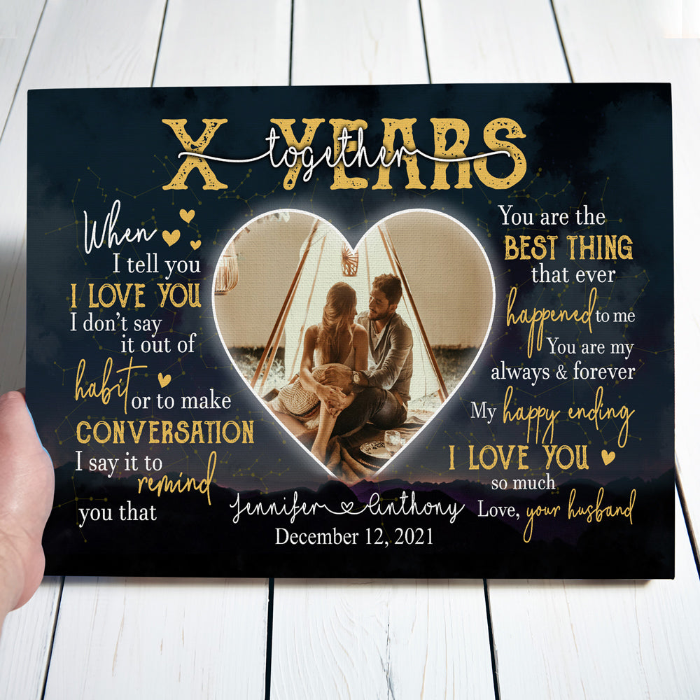 Wife Husband Wedding Anniversary When I Love You Personalized Canvas