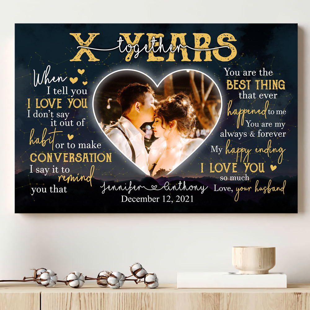 Wife Husband Wedding Anniversary When I Love You Personalized Canvas
