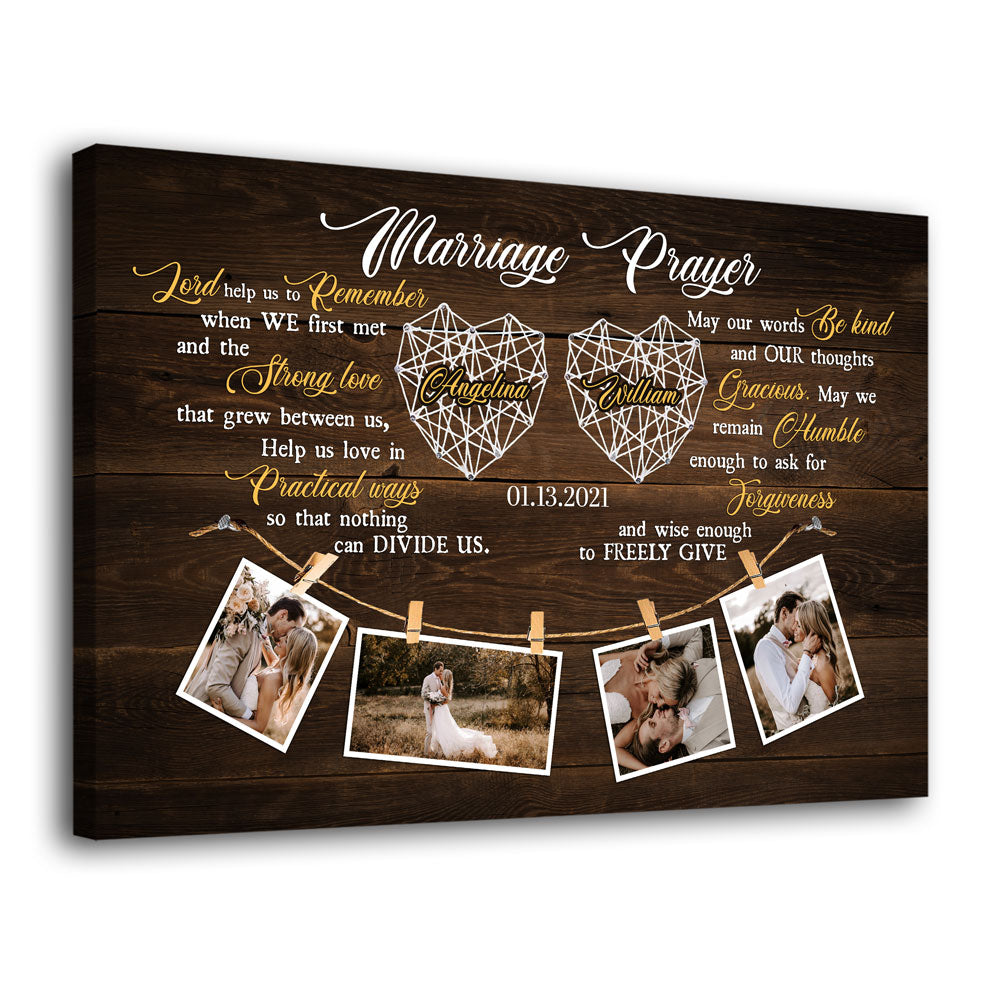 Our Marriage Prayer - Personalized Newly Married Photo Canvas
