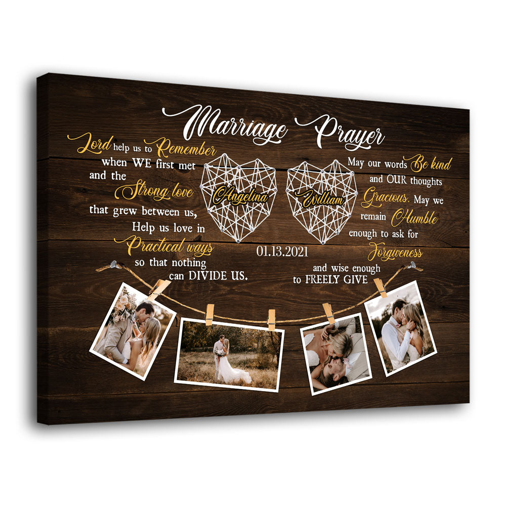 Wife Husband Wedding Couple Married Personalized Anniversary Canvas