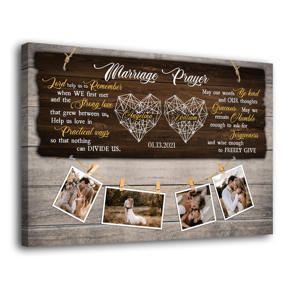 Wife Husband Wedding Couple Married Personalized Anniversary Canvas