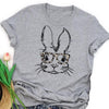 Bunny with glasses women&#39;s easter shirt