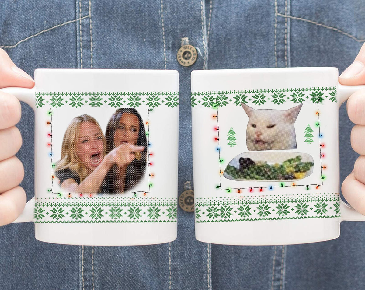 Funny Woman Yelling At A Cat Mug, Cat At Table Meme Mug, Confused Cat Mug, Couple Mug, Gift For Him, Best Friend Mug, gift For Her, best idea mugs christmas gifts