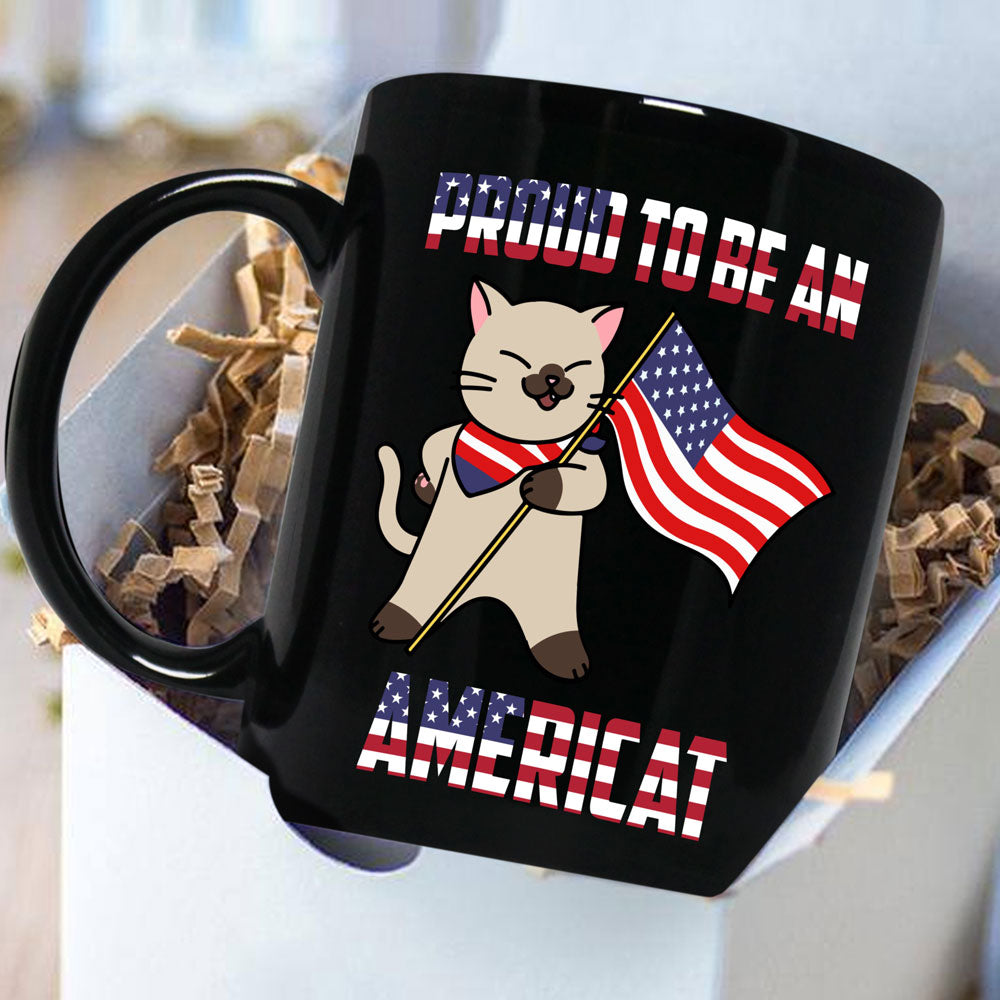 Personalized America Patriotic Cat Mug Happy 4th July Independence Day