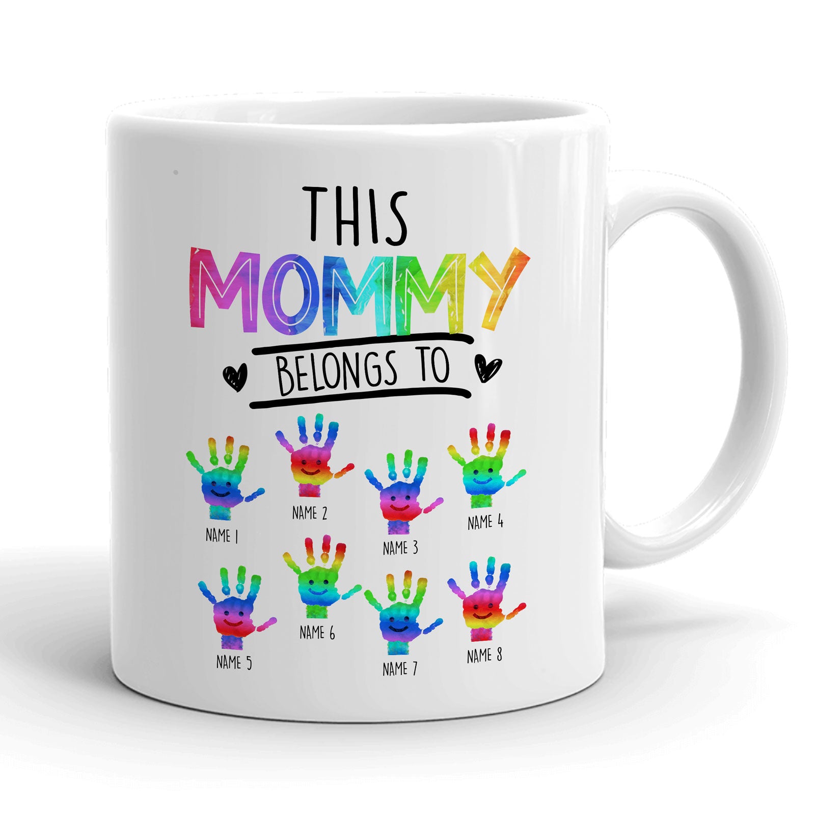 66432-Personalized Gift For Mom Handprint Heart Mug H0