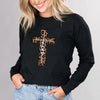 Limited Edition Leopard Faith Cross Long Sleeve, Leopard Shirt, God Honor, Cross Long Sleeve
