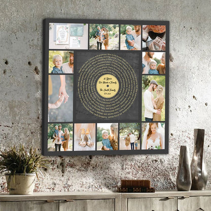 Personalized Gift For Couple Vinyl Record Music Lyric Song Wedding Anniversary Square Canvas