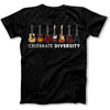 Celebrate diversity guitar shirt