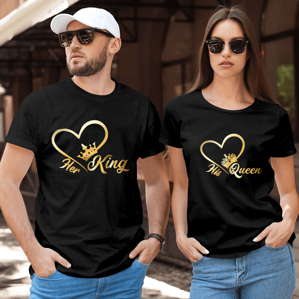 Her King And His Queen Shirt His And Her Matching Couples TShirt - Vista  Stars - Personalized gifts for the loved ones