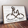 Personalized Wedding Anniversary Gift For Wife Deer Couple Wall Art Gift For Husband Canvas