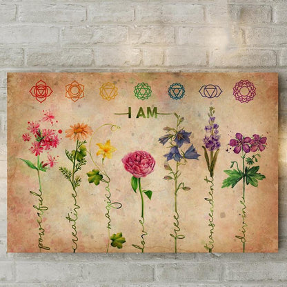 I am powerful flowerful poster canvas