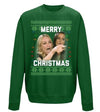 Merry Christmas Happy Holiday Woman Yelling At Cat Ugly Christmas Sweatshirt