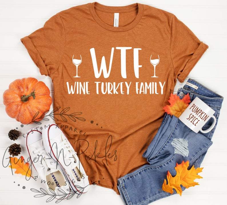 wine turkey family t shirt