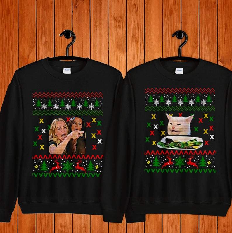 Woman Yelling At A Cat Meme Sweatshirt