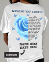 Personalized Missing You Always Memorial Gift Tshirt