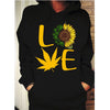 Weed sunflower women marijuana sweatshirt hoodie