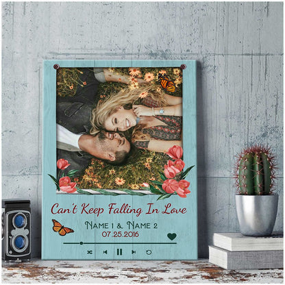 Personalized Anniversary Gift Wedding Song Butterfly Canvas