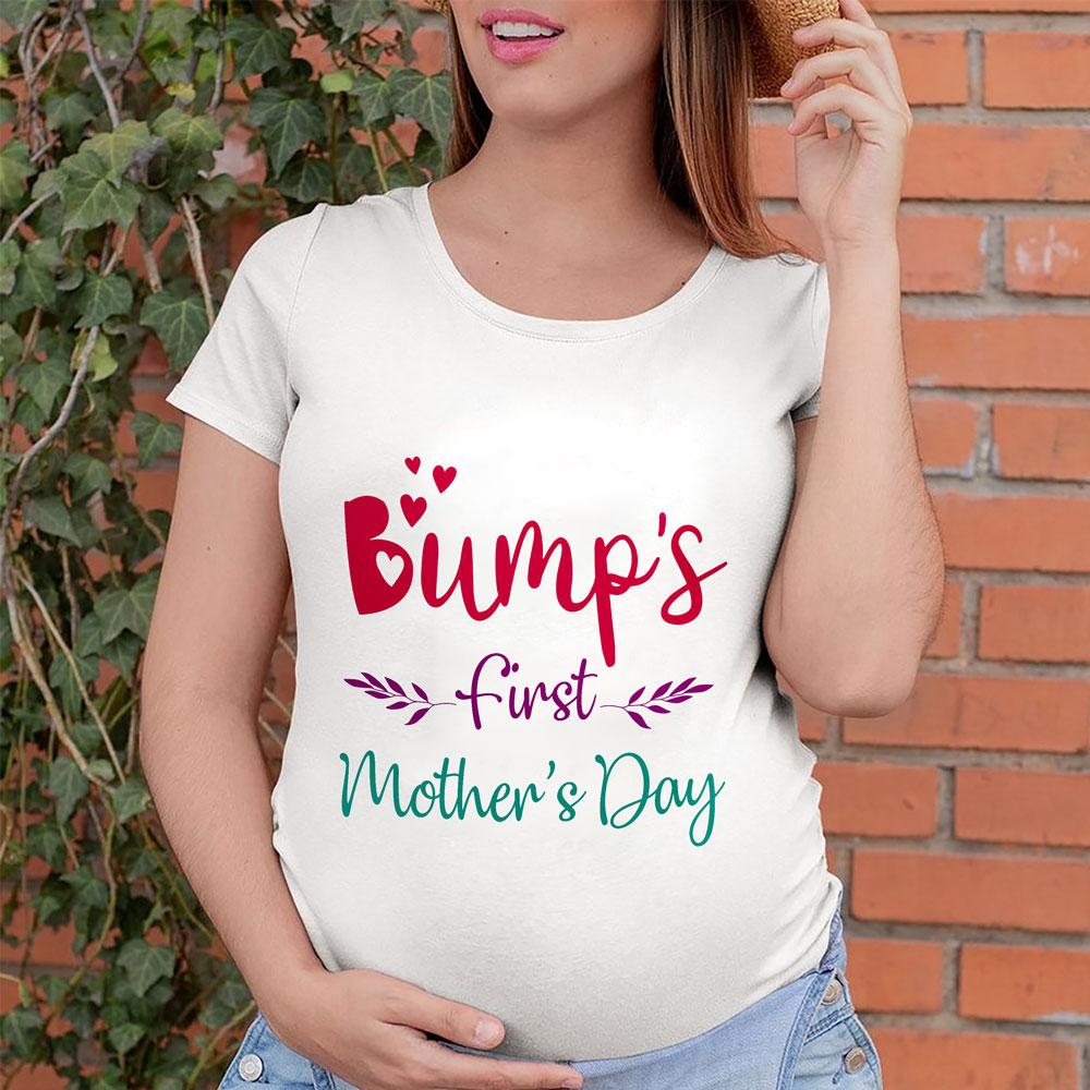 Gift For Pregnant Mom Bump's First Mother's Day Tshirt