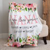 Nana We Love You Floral Personalized Blanket Gift For Grandmother