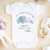 Personalized Gift For Dad Happy 1st Father&#39;s Day Elephant Onesie