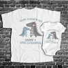 Personalized Happy Father&#39;s Day Daddy And Me Dinosaur Shirts Dad And Baby Gift