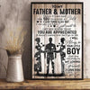 Son to mom and dad  To my dad and mom I&#39;ll always be your little boy poster