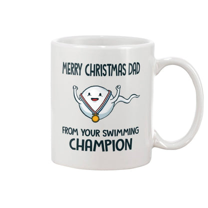 Merry Christmas Dad From Your Swimming Champion Mug