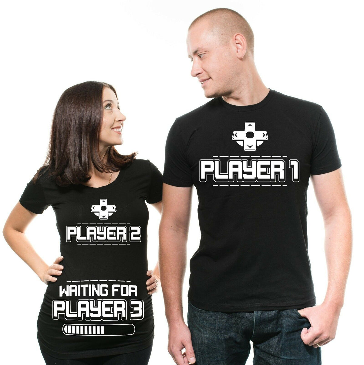 Waiting For Player 3, Pregnancy Matching Couple T shirts, Pregnancy Announcement Maternity T Shirt, christmas baby announcement shirt, pregnancy shirt christmas, all size shirt, mommy shirts, couple christmas shirts, gift for couple