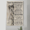 To my granddaughter lion poster canvas