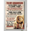 Grandpa To Grandson  I Love You Lion Poster Canvas