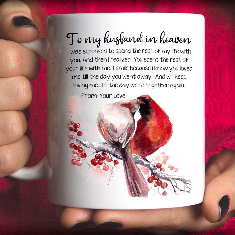 To my husband in heaven cardinal mug memorial gifts