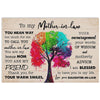 To My Mother In Law I&#39;m Blessed To Have You In My Life Poster Canvas